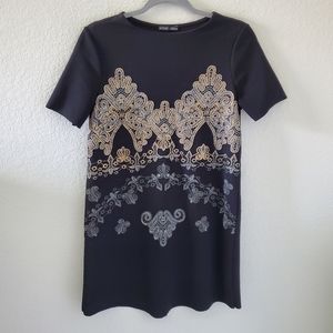 ZARA geometric paisley ombre effect print dress